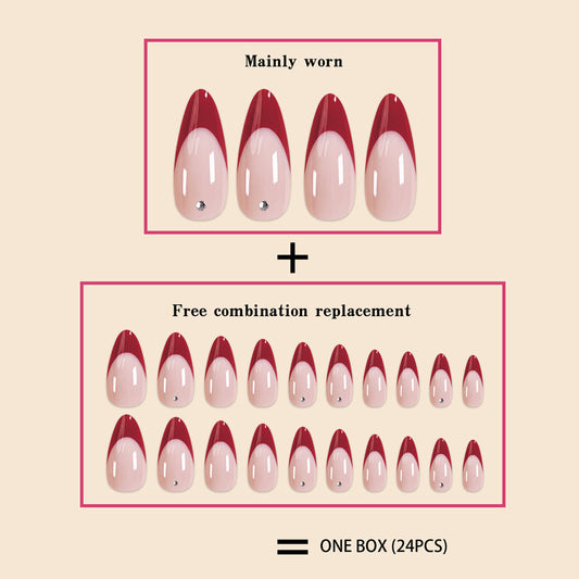 Red French Armor Simple Nail Sticker