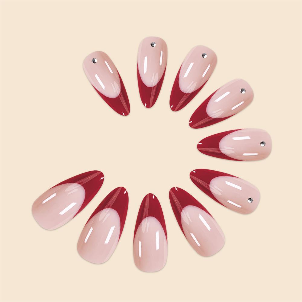 Red French Armor Simple Nail Sticker