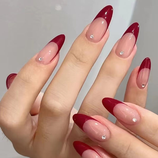 Red French   Armor Simple Nail Sticker